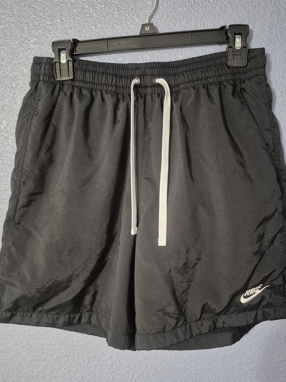 Nike Black Athletic Shorts with White Drawcord